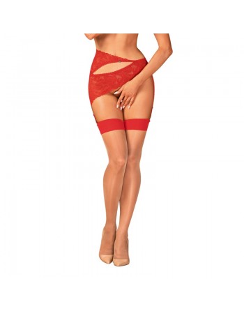 lingerie s814 bas jarretelles rouge