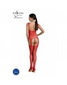 bodystocking ecologique sexy en resille rouge eco bs008 de la marque polonaise passion lingerie