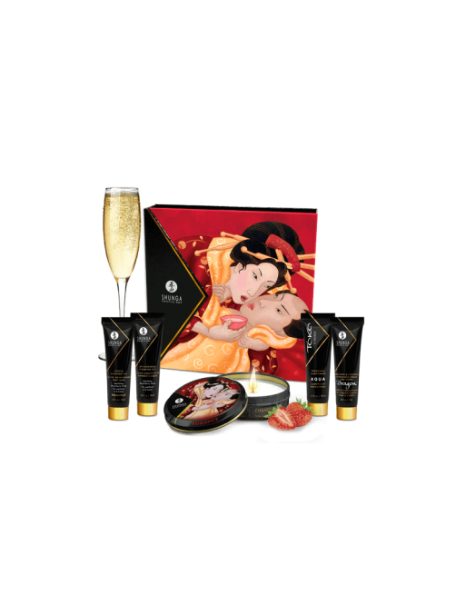 shunga : kit secret de geisha  vin pétillant à la fraise