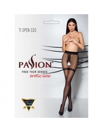 Dressing Libertin : collants ouverts noirs tiopen 020 de chez passion