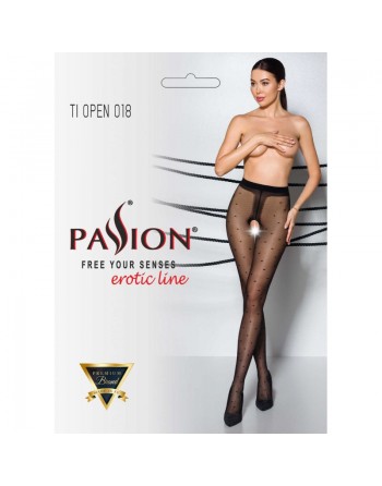 Dressing Libertin : collants ouverts noirs tiopen 018 de chez passion