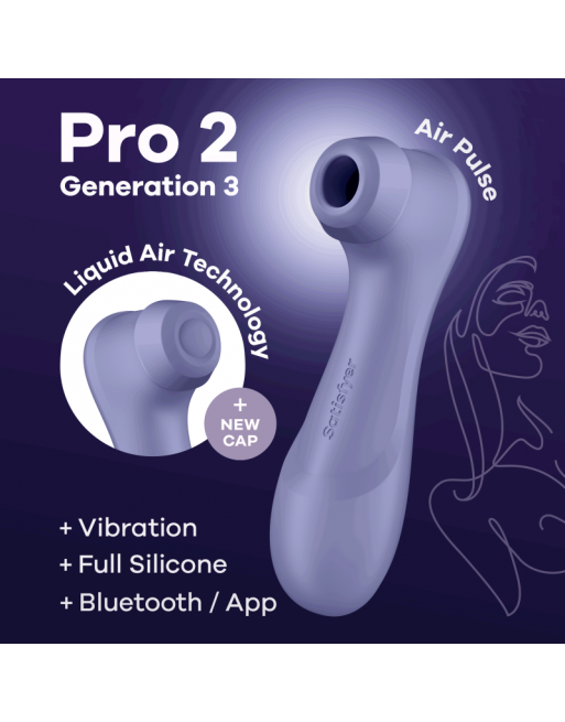 Dressing libertin  : pro 2 génération 3 connect app et vibration  lila satisfyer