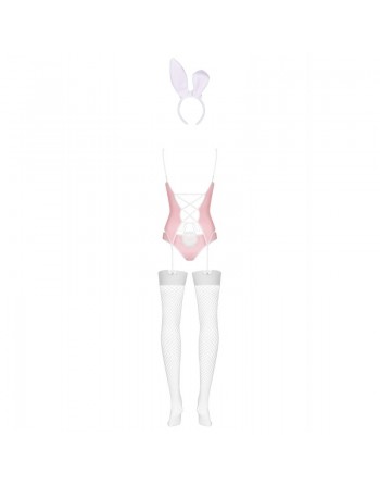 lingerie costume lapin 4 pcs rose