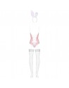 lingerie costume lapin 4 pcs rose