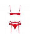 lingerie sexy : ensemble 3 pièces rouge heartina obsessive