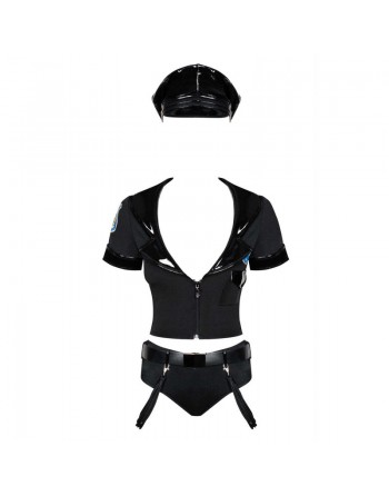 déguisement sexy : police set costume 6 pièces  noir