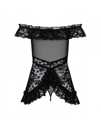 Dressing libertin: flores babydoll  noir obsessive par votre  tendance sensuelle