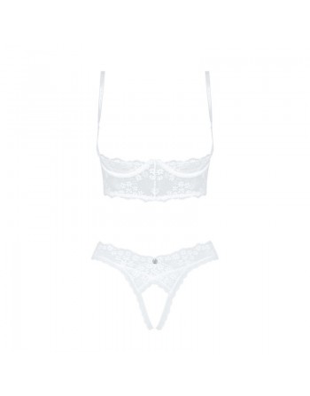 Dressing libertin : heavenlly ensemble ouvert  blanc obsessive