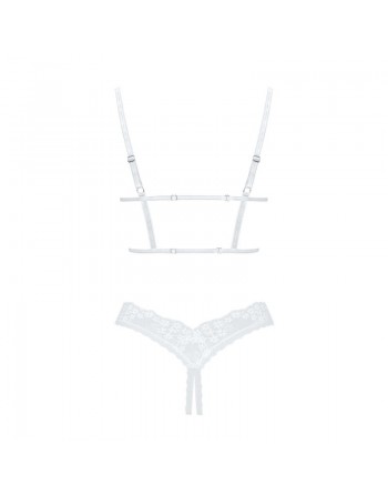 Dressing libertin : heavenlly ensemble ouvert  blanc obsessive