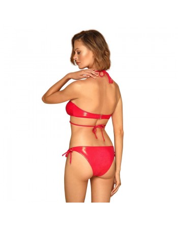 Dressing libertin: maillot de bain 2 pcs coralya  rouge obsessive