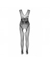Dressing libertin: bodystocking ecologique sexy en resille noire eco bs003 de la marque polonaise passion lingerie