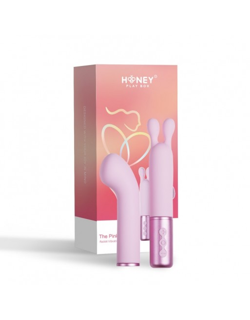 VIBROMASSEUR : the naughty collection  vibromasseur à tête interchangeable rose honey play box