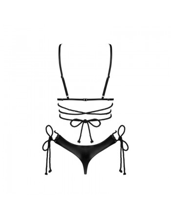 Dressing libertin : cordellis ensemble ouvert  noir wetlook obsessive par votre  tendance sensuelle