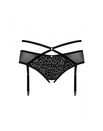Dressing Libertin : portejarretelle noir jagueria de la marque obsessive