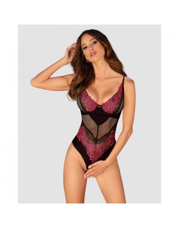 Dressing Libertin :  lingerie sexy vous présente rosenty body ouvert noir