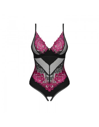 Dressing Libertin :  lingerie sexy vous présente rosenty body ouvert noir