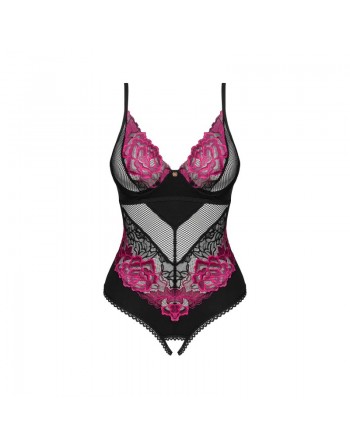 Dressing Libertin :  lingerie sexy vous présente rosenty body ouvert noir