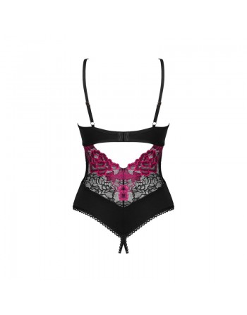 Dressing Libertin :  lingerie sexy vous présente rosenty body ouvert noir