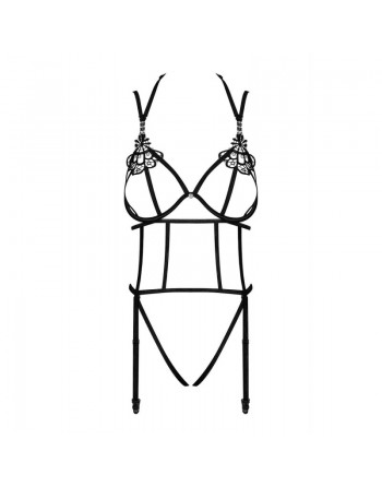 Lingerie dressing libertin : body ouvert noir obsessive badossa