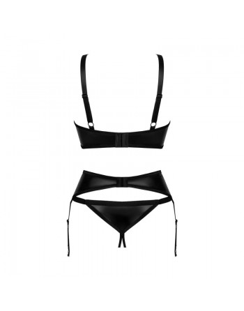 Dressing libertin : armares ensemble 3 pièces ouvert  noir obsessive par tendance sensuelle