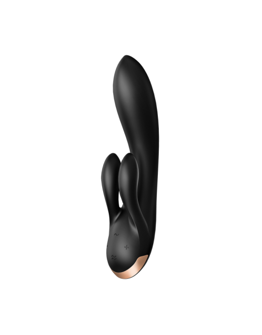 Dressing Libertin : vibromasseur rabbit chauffant satisfyer double flex connect noir