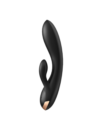 Dressing Libertin : vibromasseur rabbit chauffant satisfyer double flex connect noir