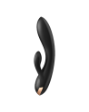 Dressing Libertin : vibromasseur rabbit chauffant satisfyer double flex connect noir