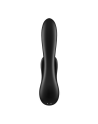 Dressing Libertin : vibromasseur rabbit chauffant satisfyer double flex connect noir