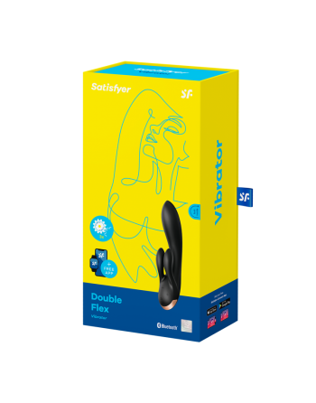 Dressing Libertin : vibromasseur rabbit chauffant satisfyer double flex connect noir