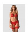 ensemble de lingerie 3 pièces rouge de la collection obsessive 838