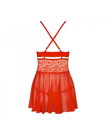 babydoll et string rouge de la collection obsessibe 838