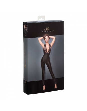 F167 Combinaison Sexy , Libertine, sans manches en Dentelle, Pvc de type Powerwetlook