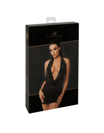 Mini robe noire dos nu Luminara – tenue élégante pour soirées privées
