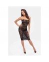 Robe midi noire sexy à lacets – Style club & libertin chic