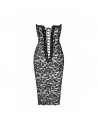 Robe midi noire sexy à lacets – Style club & libertin chic