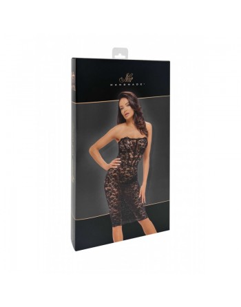 Robe midi noire sexy à lacets – Style club & libertin chic