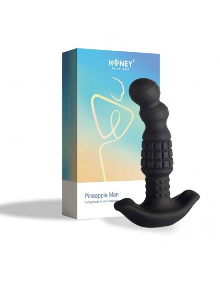 Pineapple  SEXTOY HOMME masseur prostatique vibrant à billes roulantes  noir honey play box