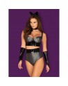 Silveria Ensemble 6 pcs - Argent et Noir-Look - Félin Dominatrice pour Soirées Libertines