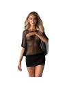 Punker robe noire sensuelle – Mini-robe chic et transparente