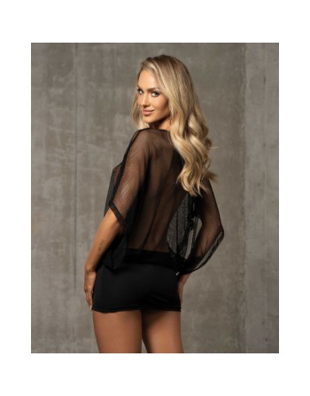 Punker robe noire sensuelle – Mini-robe chic et transparente