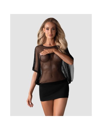 Punker robe noire sensuelle – Mini-robe chic et transparente