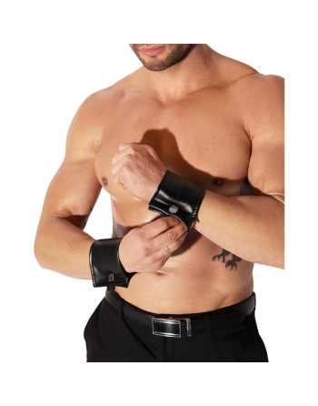 Bracelets wetlook homme avec zip secret – accessoire sexy et fétiche pour soirée libertine