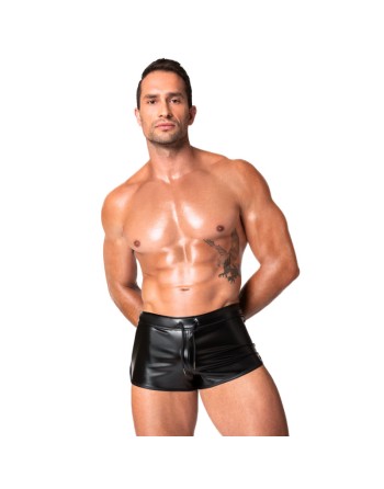 Slip homme wetlook noir sexy avec laçage ajustable – style libertin & brillant
